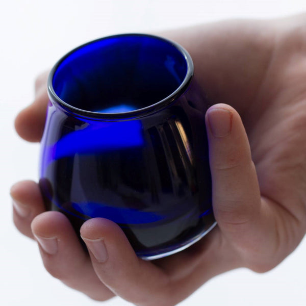 FARA blått kobaltglass smaksglass til olivenolje (urglass inkludert)