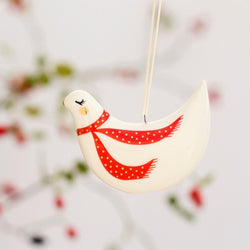 Handmade Christmas ceramic bird ornaments - Marqt.no